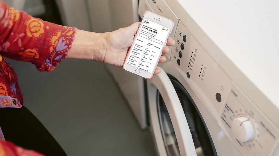 Rouva_ajastaa_pyykkikonetta_sahkon_porssihinnan_mukaan