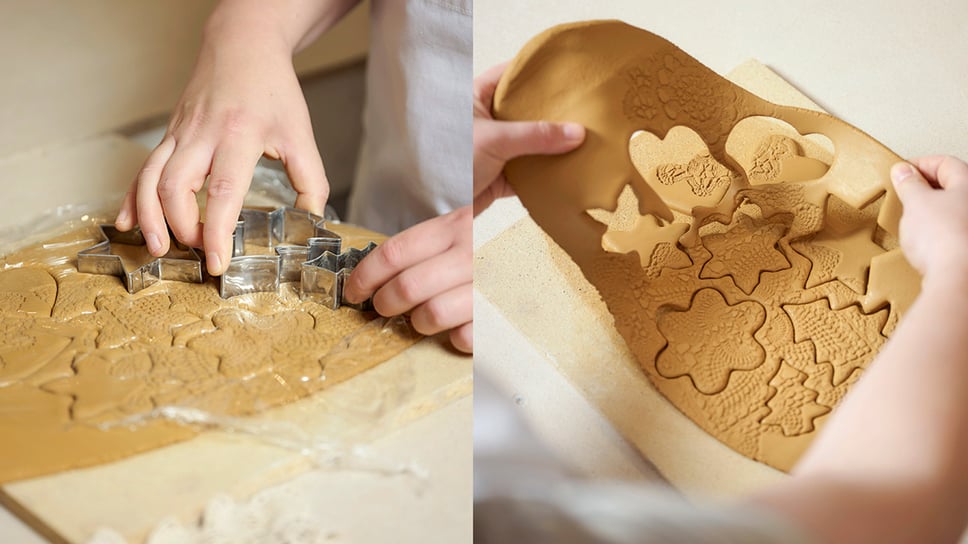 Koristeiden valmistus piparimuottien avulla