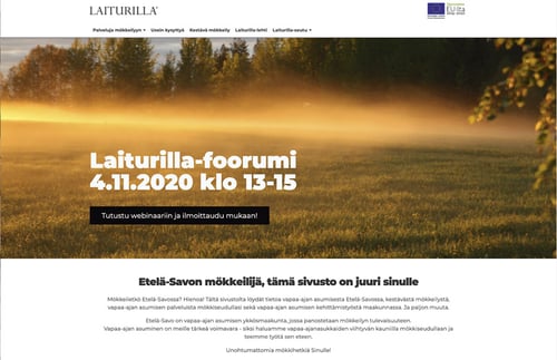 Laiturilla nettisivun näkymä