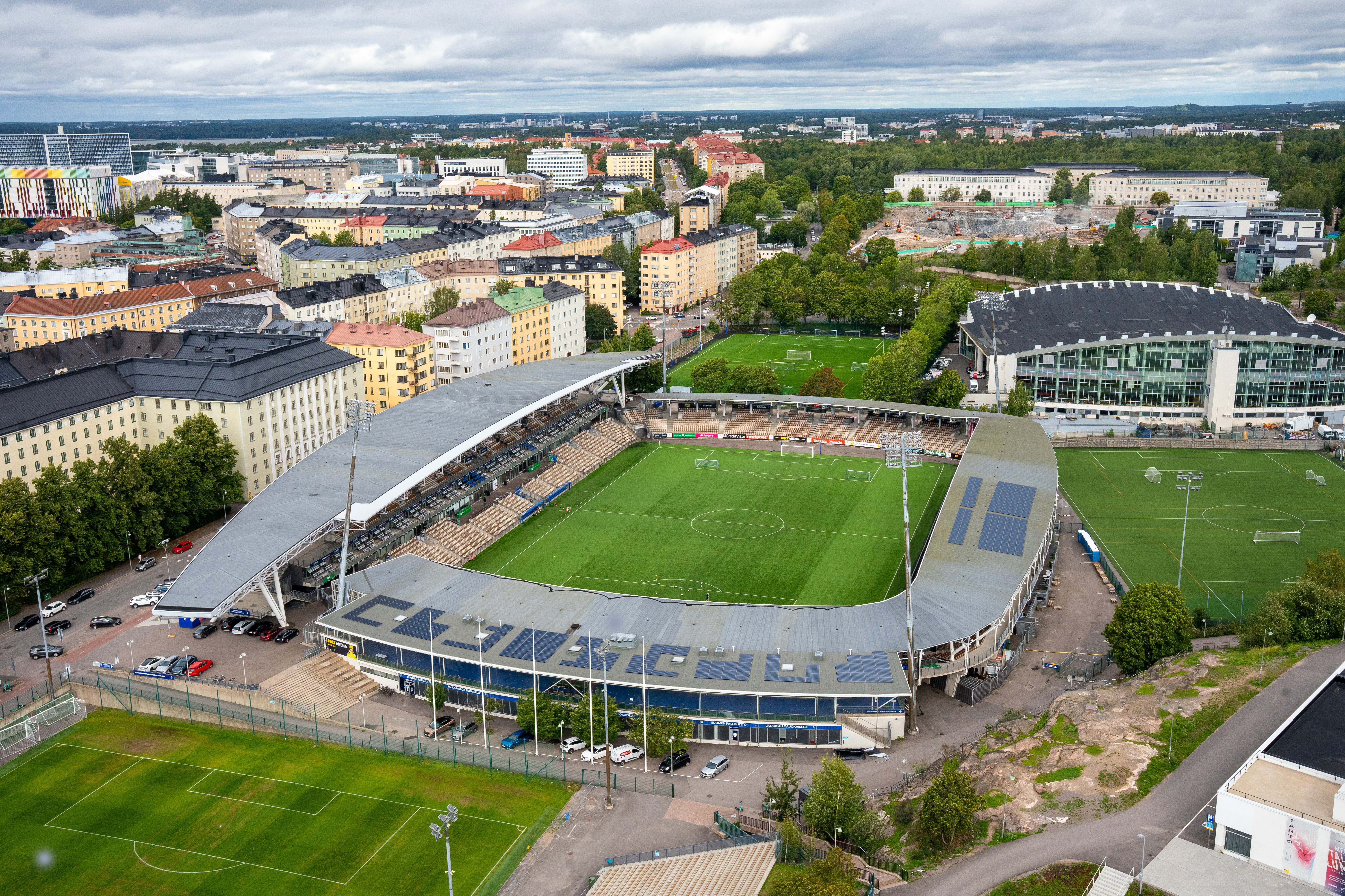 Havainnekuva HJK:n aurinkovoimalasta