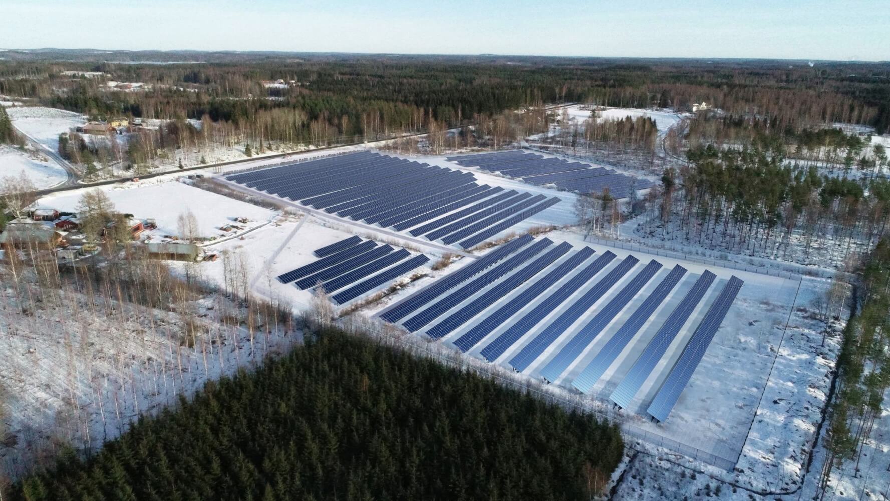 Havainnekuva Hirvensalmen aurinkopuistosta