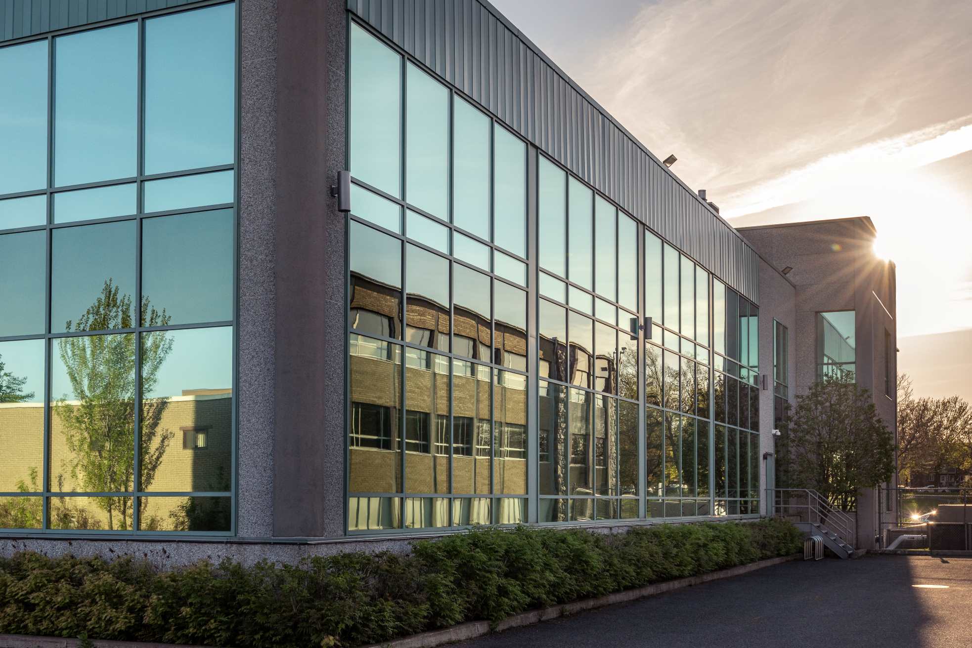 office building at the sunlight